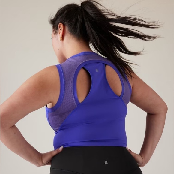 Athleta Blue Advantage Tank Sports crop top Vest blue purple size L - Picture 4 of 11